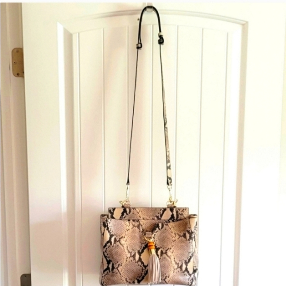 Elaine Turner Snake Embossed Leather Handbag NWOT - Picture 6 of 6